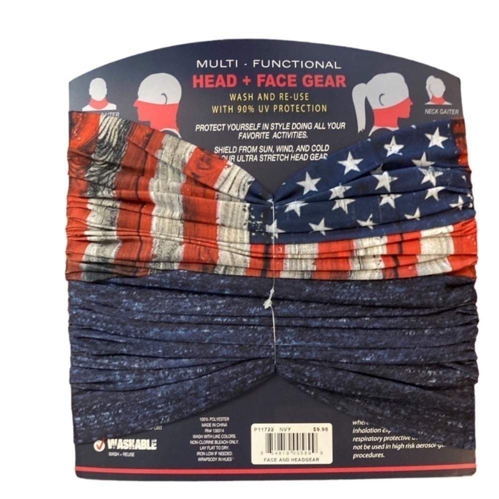 Olympic spirit ! 2 pkUnisex patriotic uv neck gaiter - Picture 2 of 2